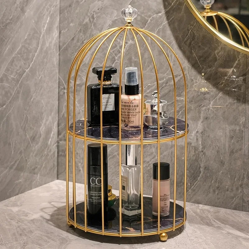 "Organize and Beautify Your Bathroom with Our Stylish Makeup Cosmetic Organizer Rack"