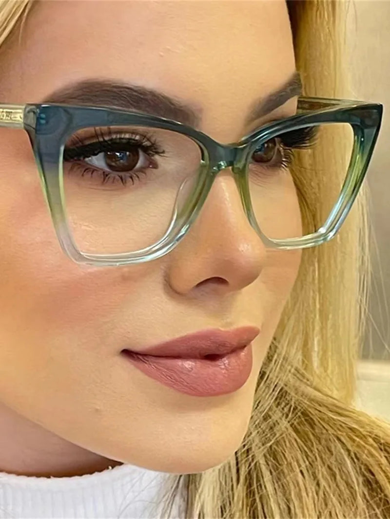 Fashion TR90 Retro Cat Eye Anti-Blue Light Glasses Frame Women New Ultra-Light Frame Glasses