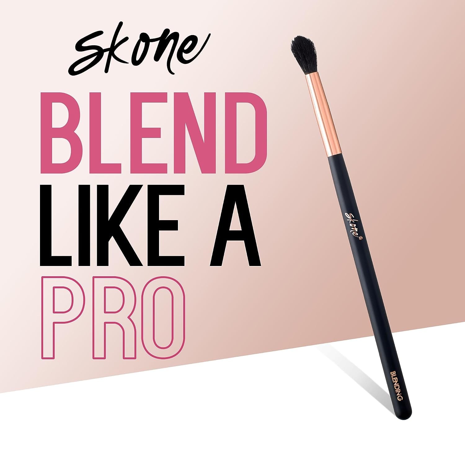 Cosmetics Blending Eye Brush - Luxe Premium Rose Gold and Synthetic Eye Blending Brush - Professional Grade Nylon Blending Brush Used to Blend Eye Shadow Edges and Fine Lines - Blending Brush