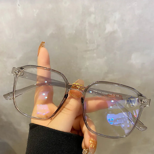 Square Polygon Frame Myopia Glasses Blue Membrane Glasses All Can Match Men Women Fashion Glasses Blue Light Glasses