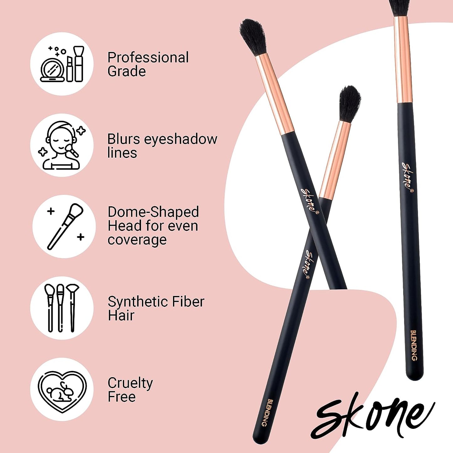 Cosmetics Blending Eye Brush - Luxe Premium Rose Gold and Synthetic Eye Blending Brush - Professional Grade Nylon Blending Brush Used to Blend Eye Shadow Edges and Fine Lines - Blending Brush