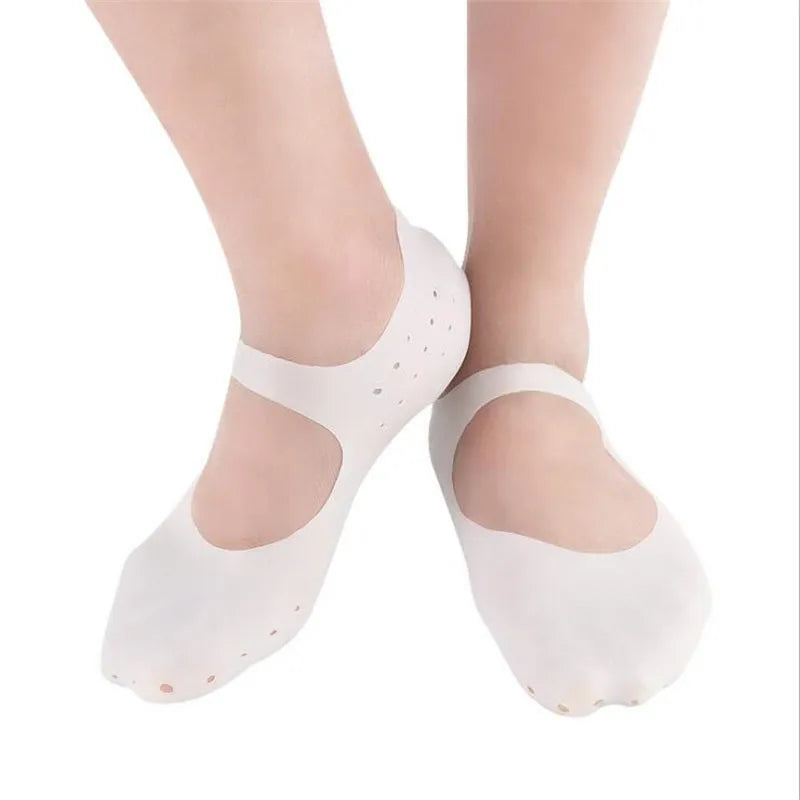 "Revive and Soothe Your Feet with Moisturizing Gel Heel Socks - Ultimate Care for Cracked Skin, Pedicure Health, and Massaging Bliss!"