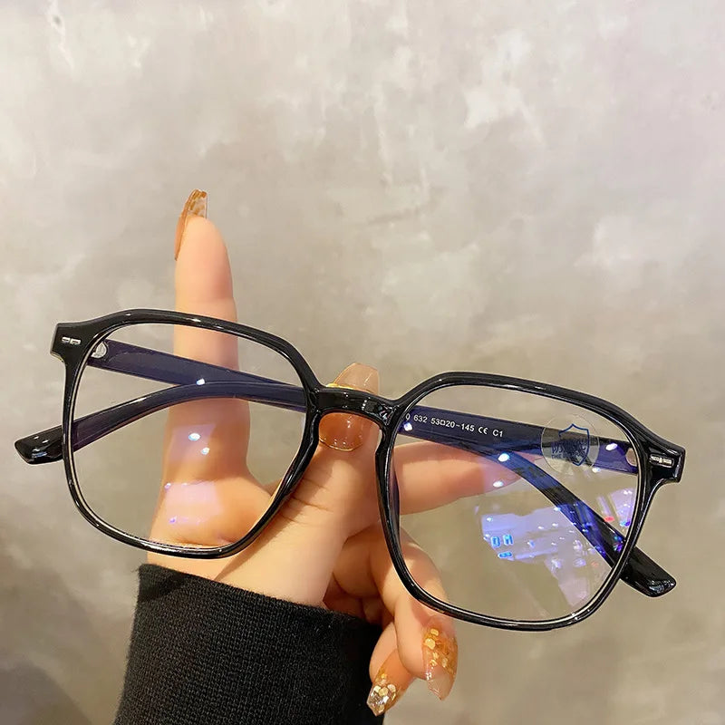 Square Polygon Frame Myopia Glasses Blue Membrane Glasses All Can Match Men Women Fashion Glasses Blue Light Glasses