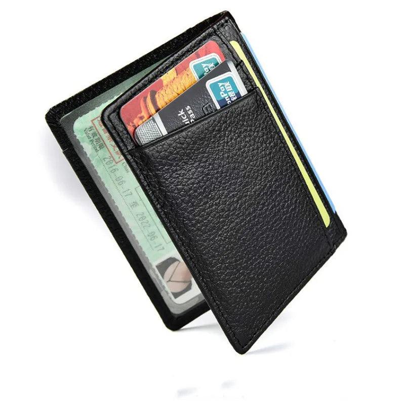 Super Slim Soft Wallet 100% Genuine Leather Mini Credit Card Wallet Purse Card Holders Men Wallet Thin Small