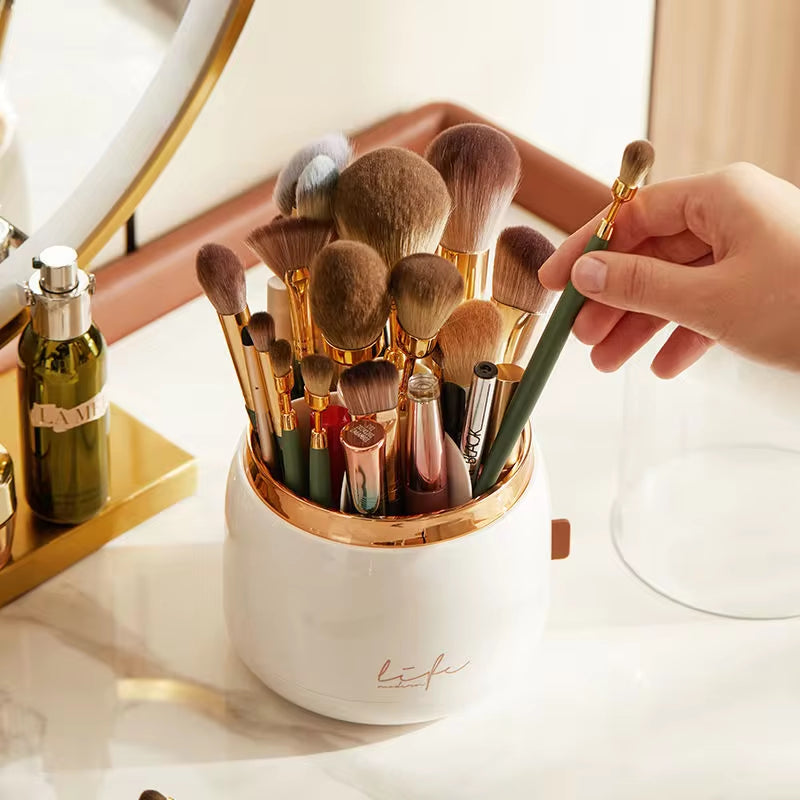 360°Rotating Makeup Organizer Makeup Brush Holder Cosmetic Storage Box Makeup Storage Organizer Pencil Case Lipstick Organizer