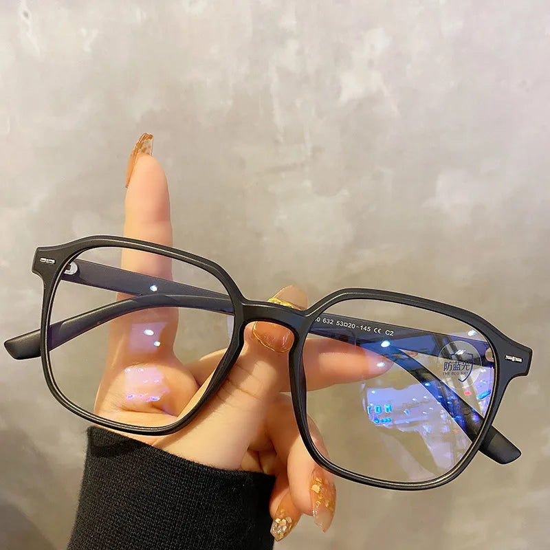 Square Polygon Frame Myopia Glasses Blue Membrane Glasses All Can Match Men Women Fashion Glasses Blue Light Glasses