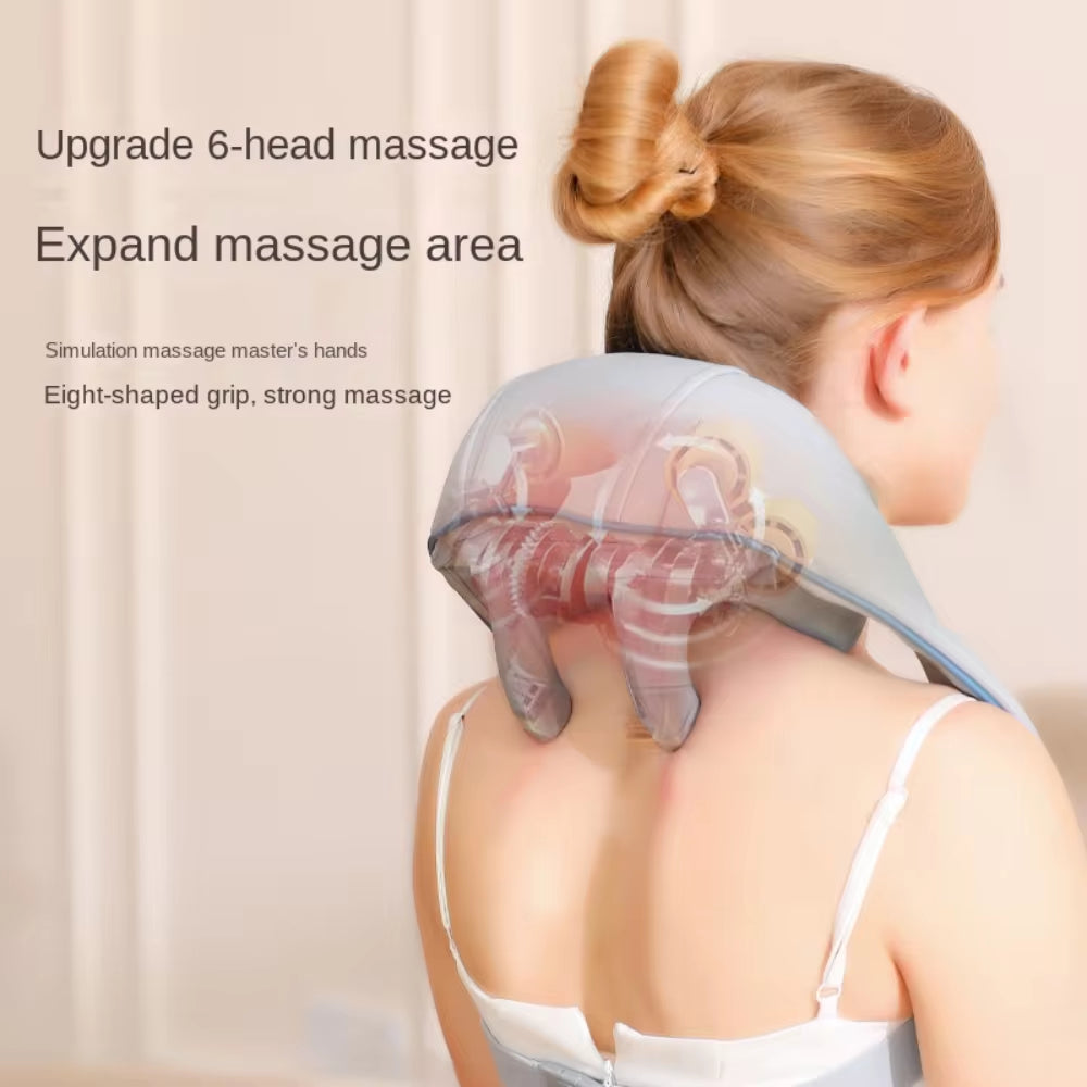 New Portable Mini Relaxer Dredge Kneading Smart Electric Wrap Heated Trapezius Muscle Neck Multifunctional Shiatsu Massage Shawl